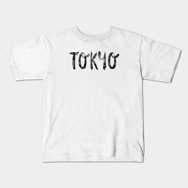 Tokyo City Night View Kids T-Shirt by FRD ArtDesign